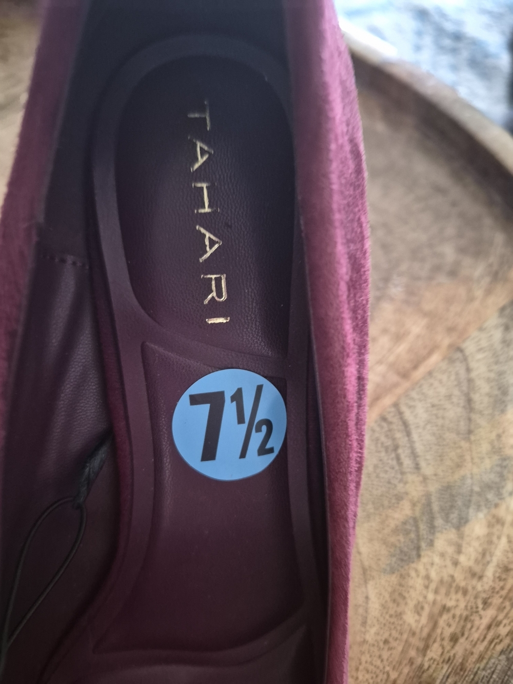 BNWT Tahari Luxe Leather Suede Pointed Toe Stiletto Pump 7.5 Heel Wine Burgundy - Picture 8 of 12
